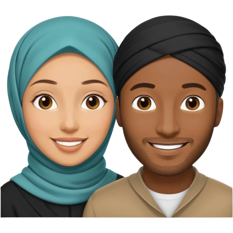 Mixed hijabi wife black husband emoji