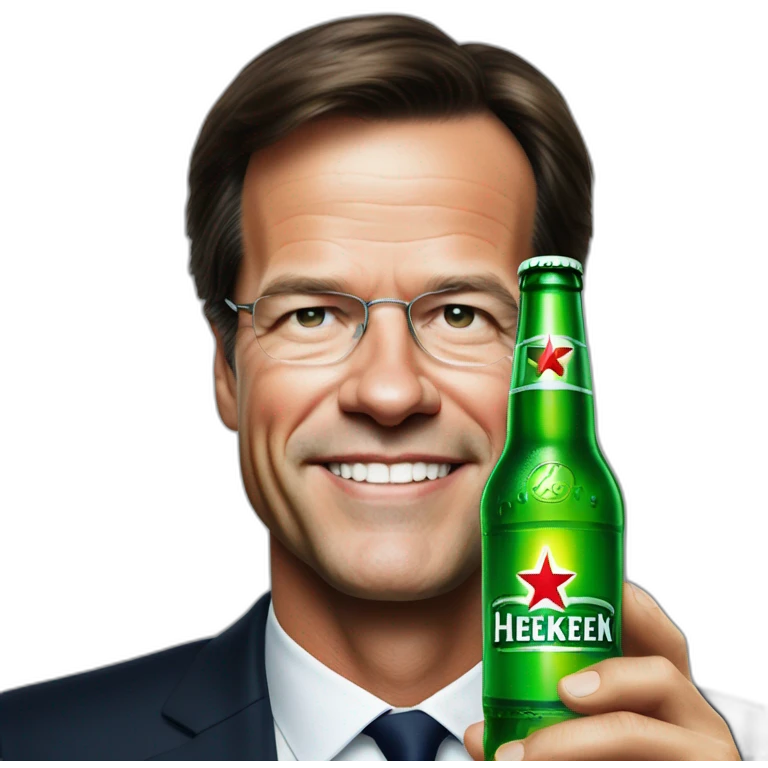 Mark Rutte with a Heineken beer emoji