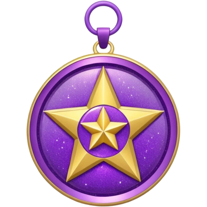 Purple Glitter military medal emoji