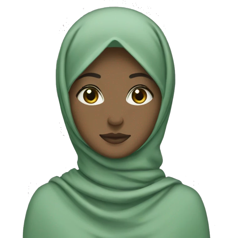 muted green hijab emoji