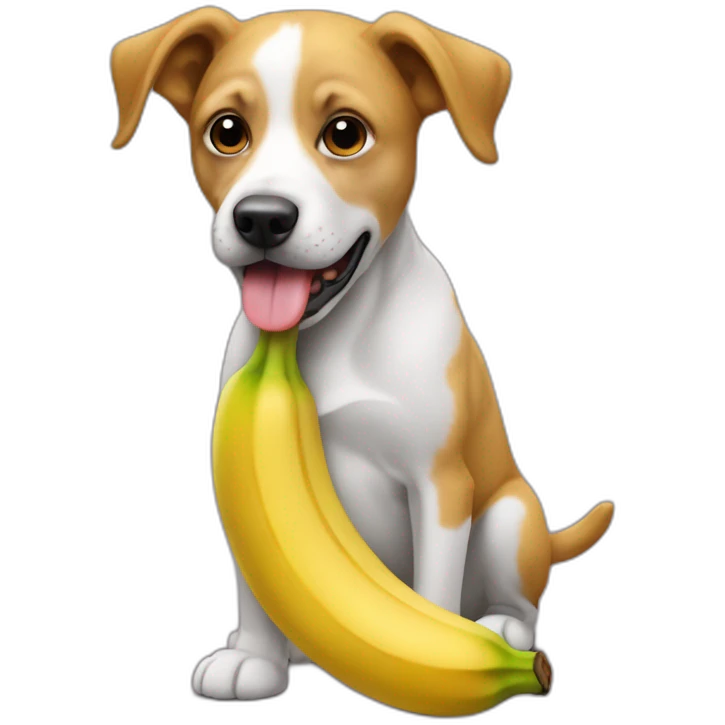 chien mange une banane emoji
