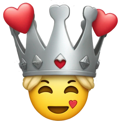 Emoji mit Krone und Herz  emoji
