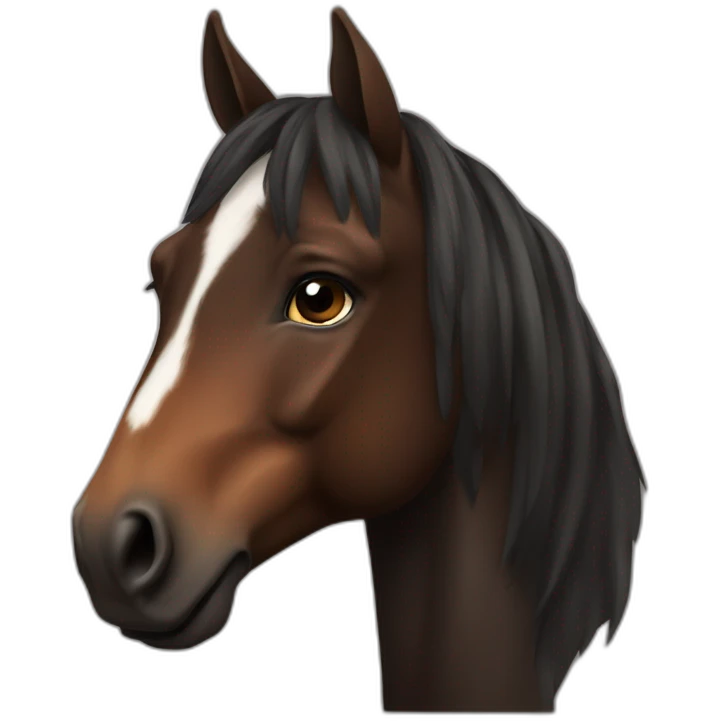 Portrait cheval noir et marron emoji