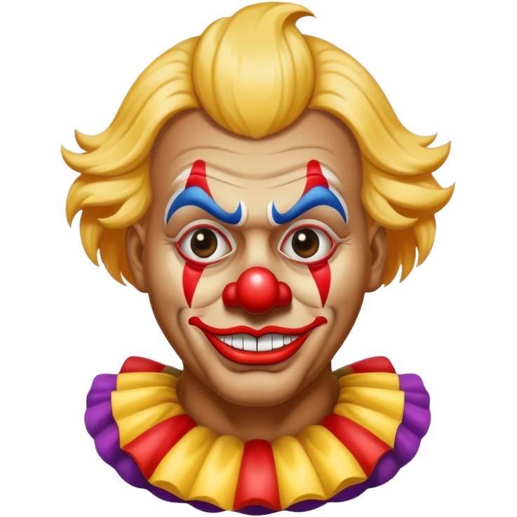 classical ios emoji of clown but looks like trump with heavy tan emoji