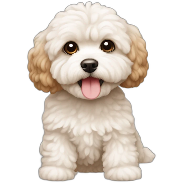white and milky brown maltipoo emoji