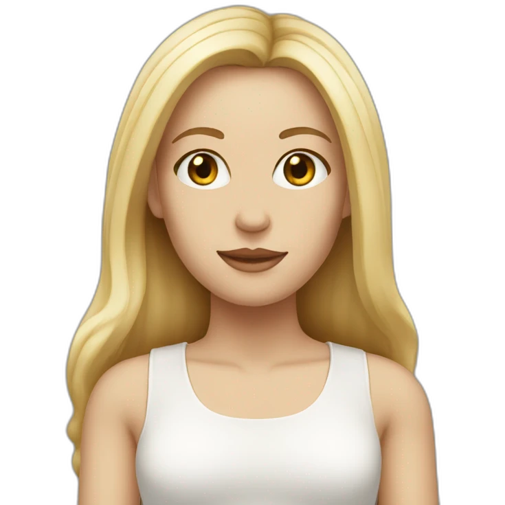 White women with Brown eyes a blond Long straigt hair emoji