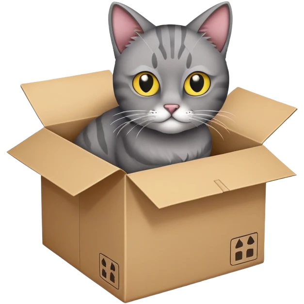 schrodinger's cat in cardboard box dead state emoji