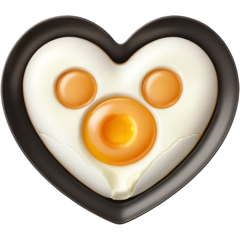 heart made out of an cooked egg (no shell) emoji