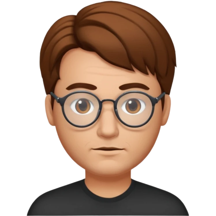 homme avec une middle part cheveux brun lunette emoji