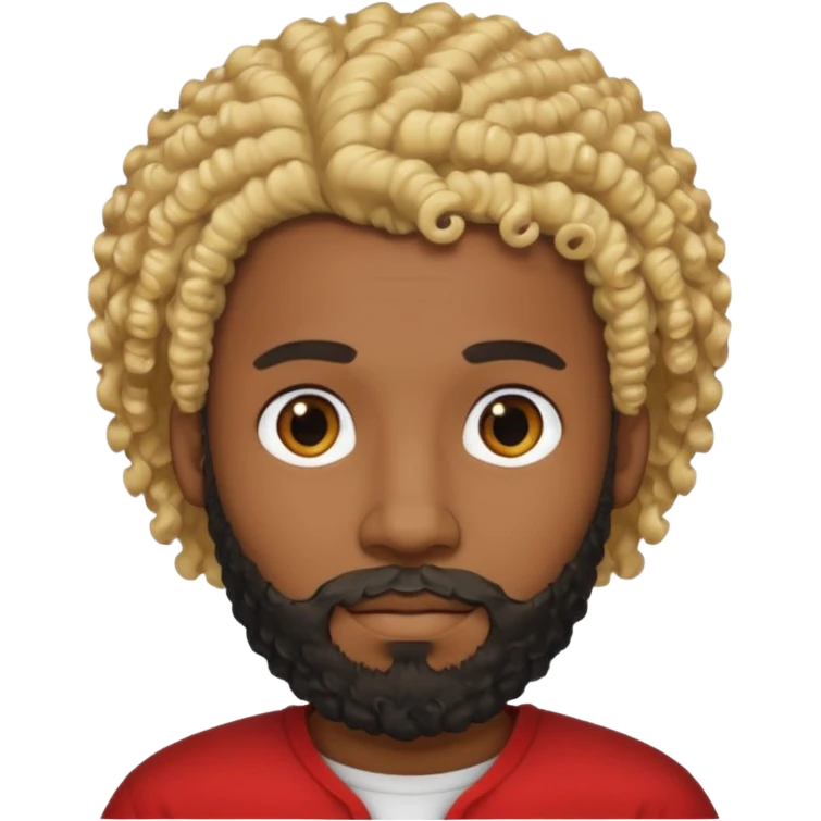Black man with curly blonde hair and a black beard emoji