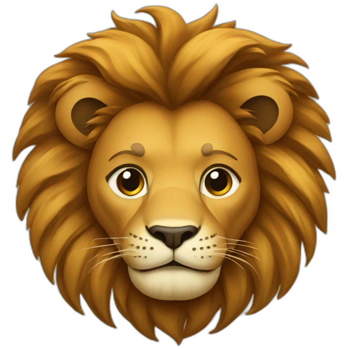 Lion sur homme emoji