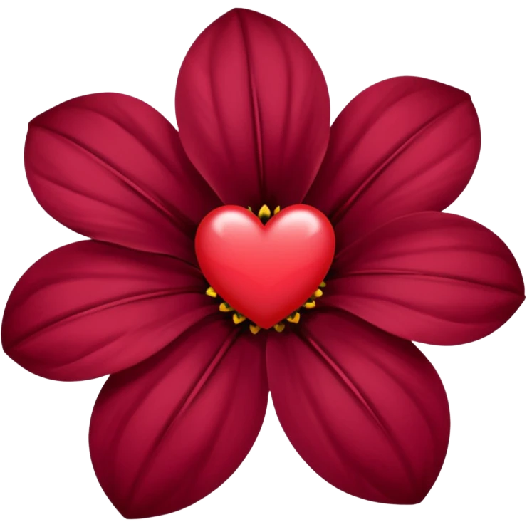 Maroon flower with heart emoji