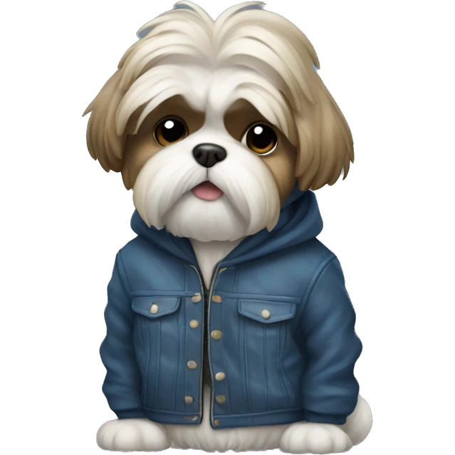 Shitzu with jacket emoji
