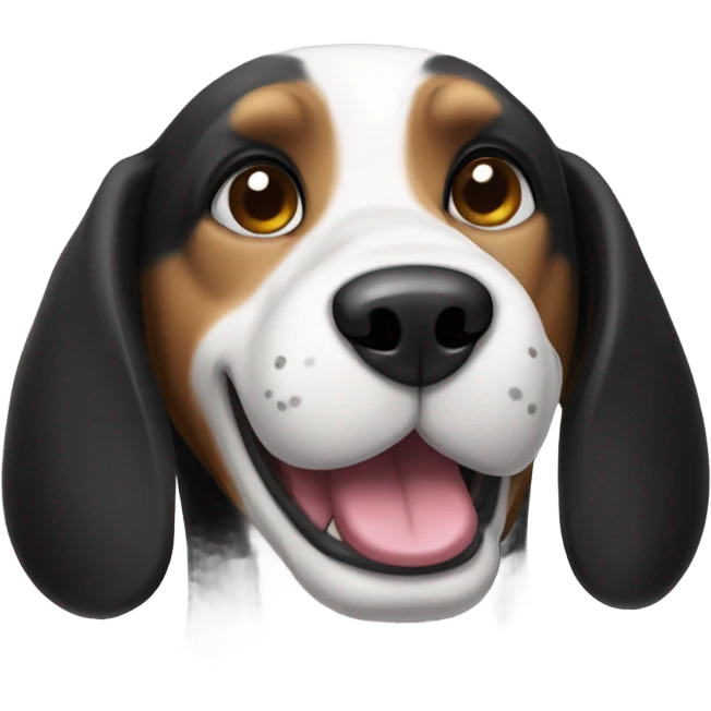 Blac and white beagle emoji