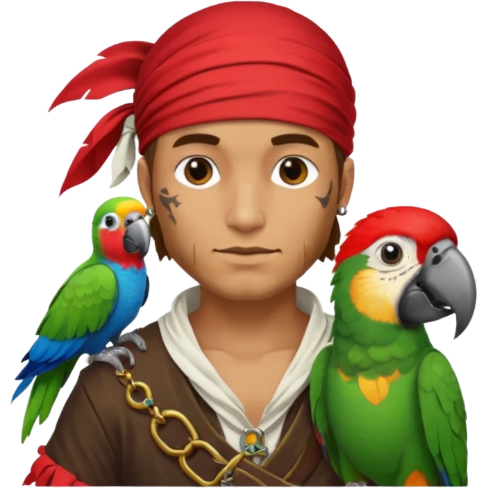pirate and parrot emoji