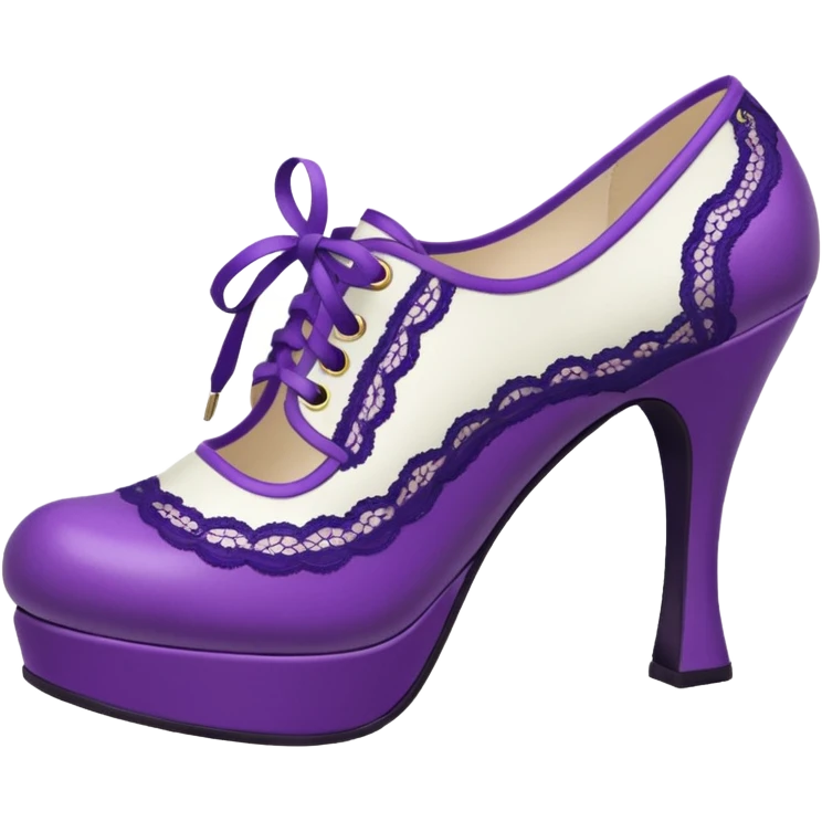 Lolita shoes, white and purple emoji