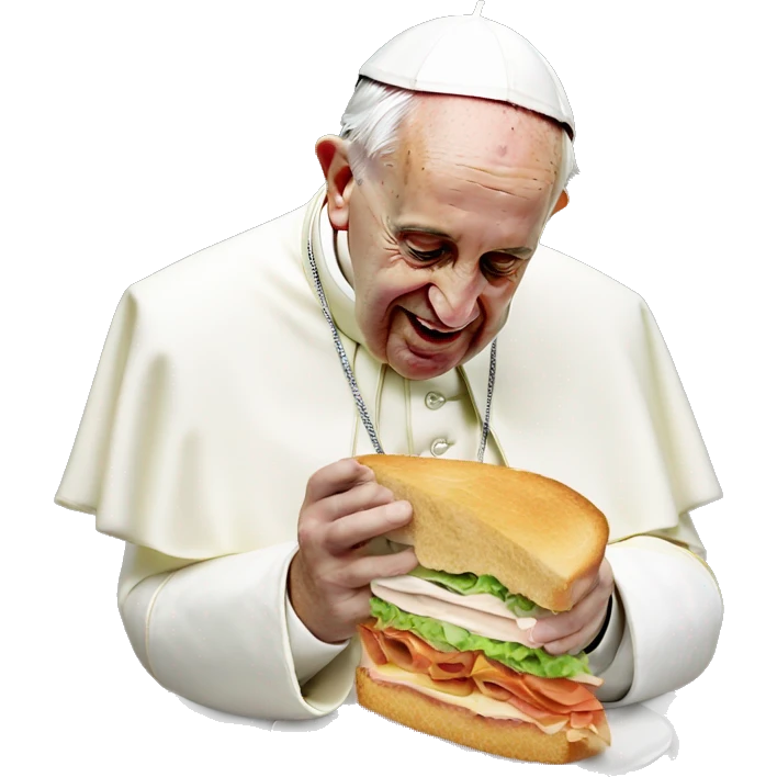 The pope eating a sandwich  emoji