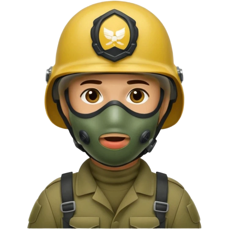 soldier with mouth masks emoji