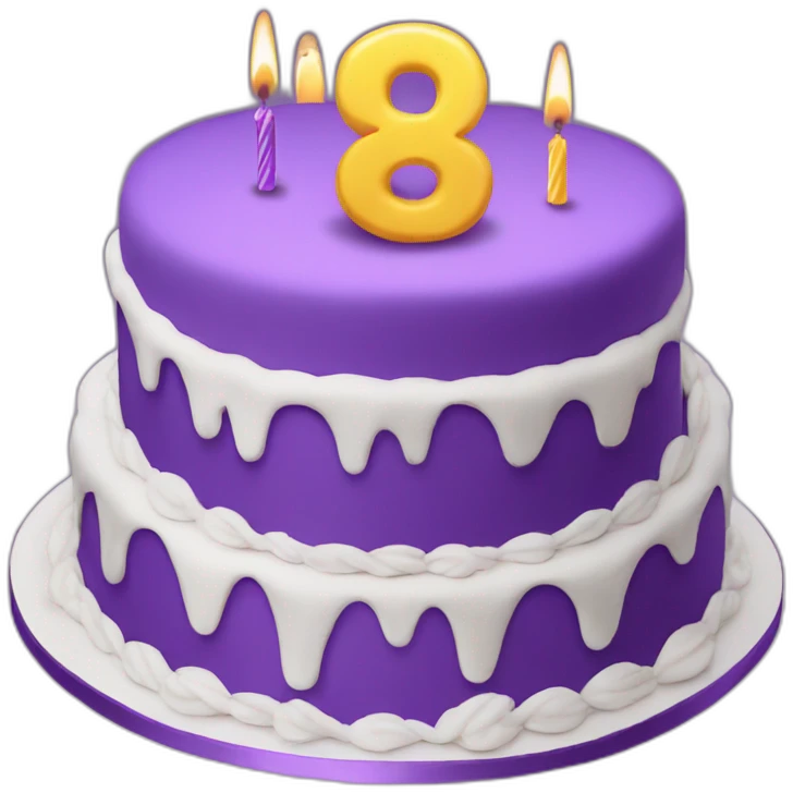 Purple 18th birthday cake emoji