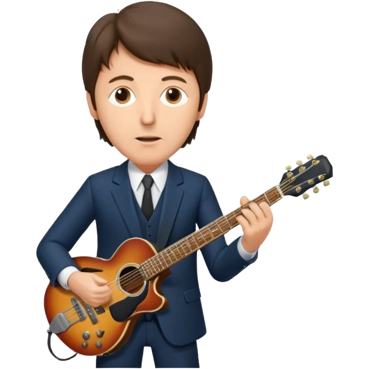 Paul McCartney playing guitar suit emoji