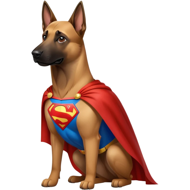 Belgian malinois is superman dog emoji
