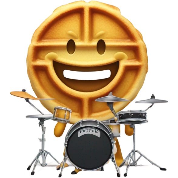 Waffle playing drums emoji