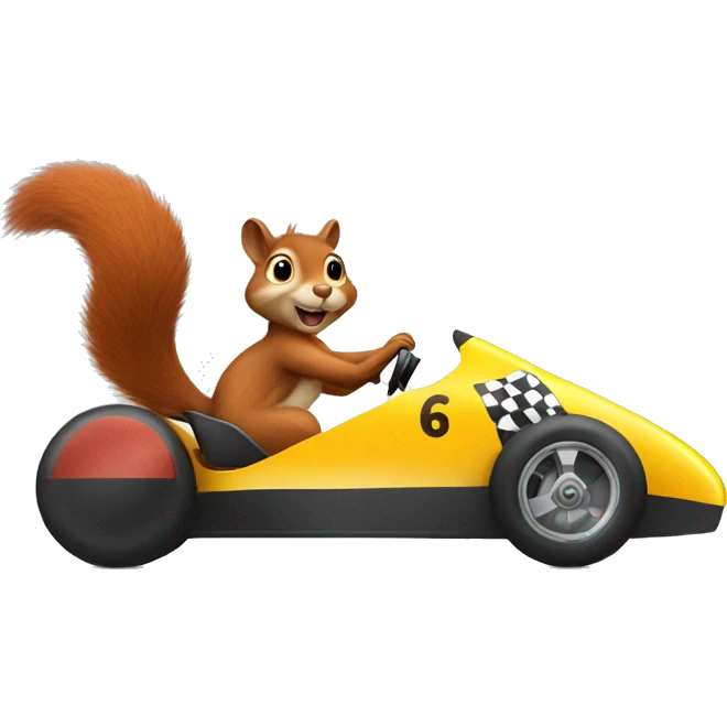 squirrel driving race car emoji