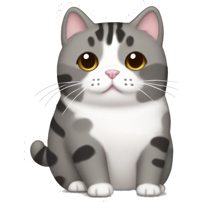 pusheen dog black and white emoji