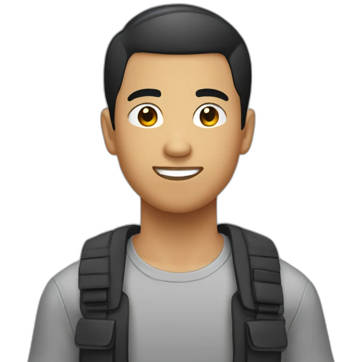 Young phillipino guy with black buzz cut emoji