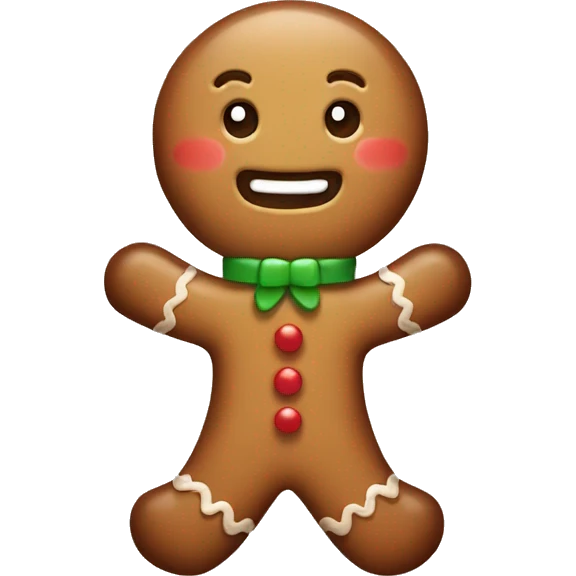 calm cute gingerbread man emoji