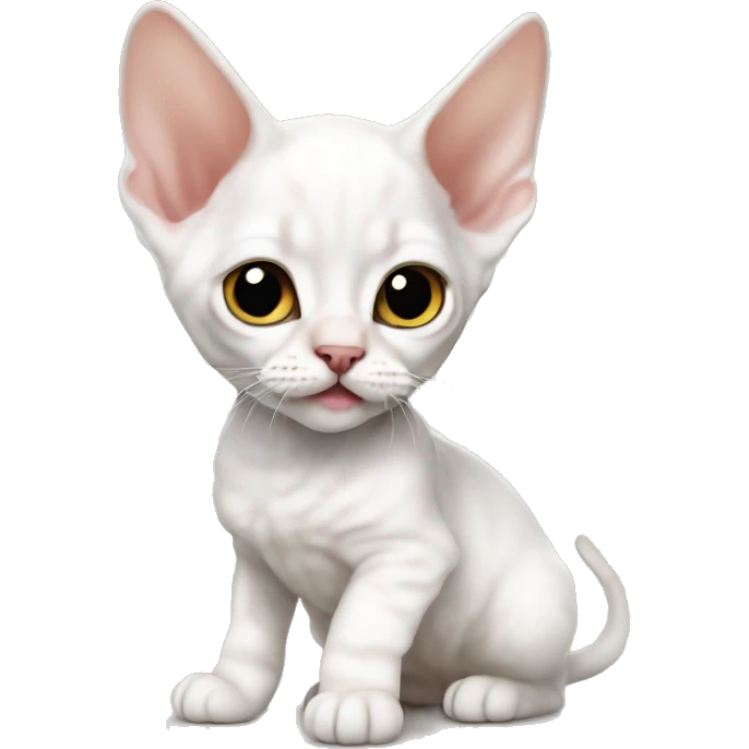 White Devon rex kitten emoji