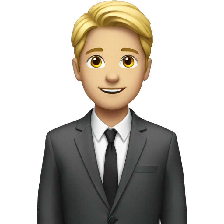Full length white teenager in suit emoji