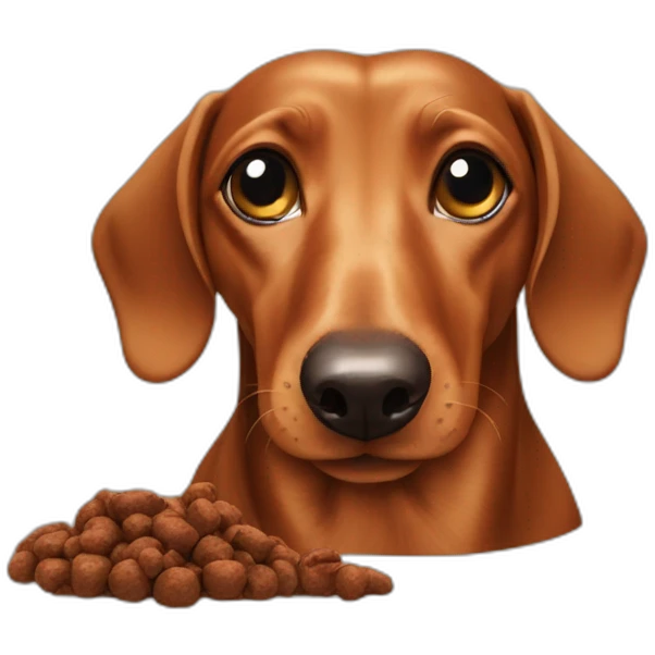 dachshund eating poop emoji