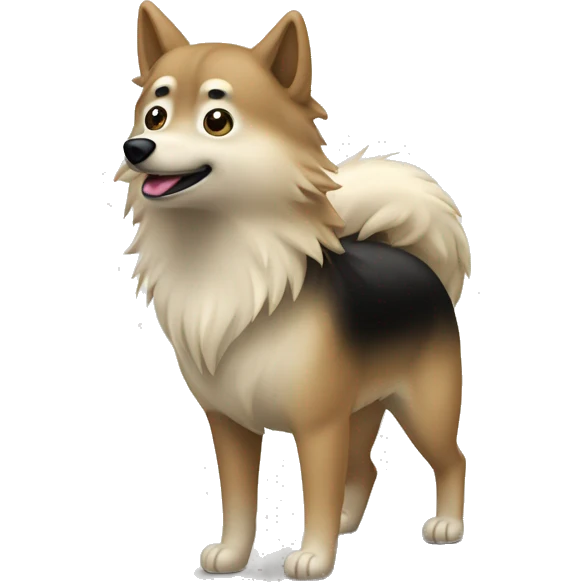 Spitz loup à poile beige et noir mélangé  emoji
