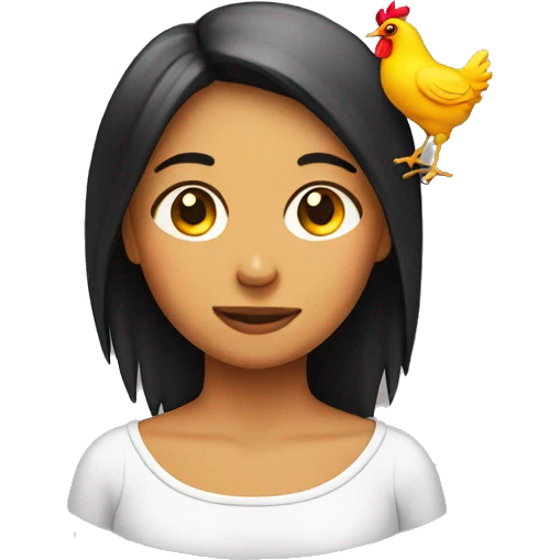 Girl head with chicken body emoji