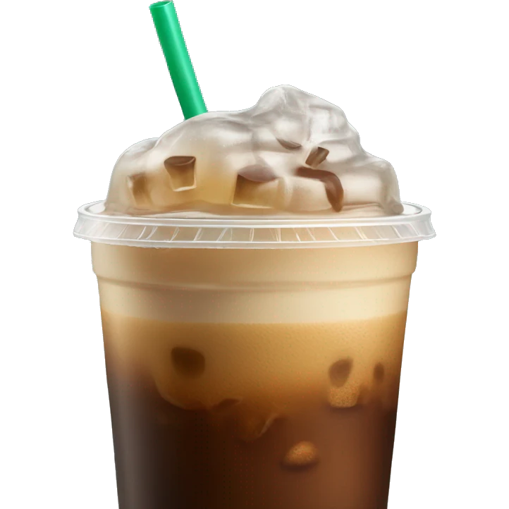 Starbuck ice coffee with ice cubes emoji