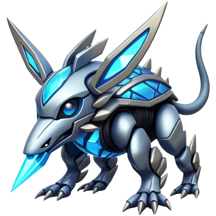  exotic modern cyber-Protogen-Fakémon-Pokémon-Vernid-creature emoji