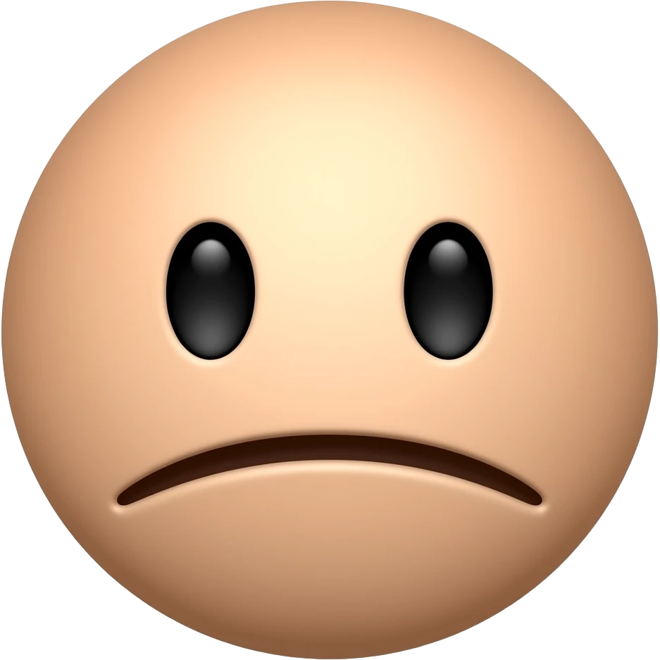 A happy face, but this one is sad. emoji