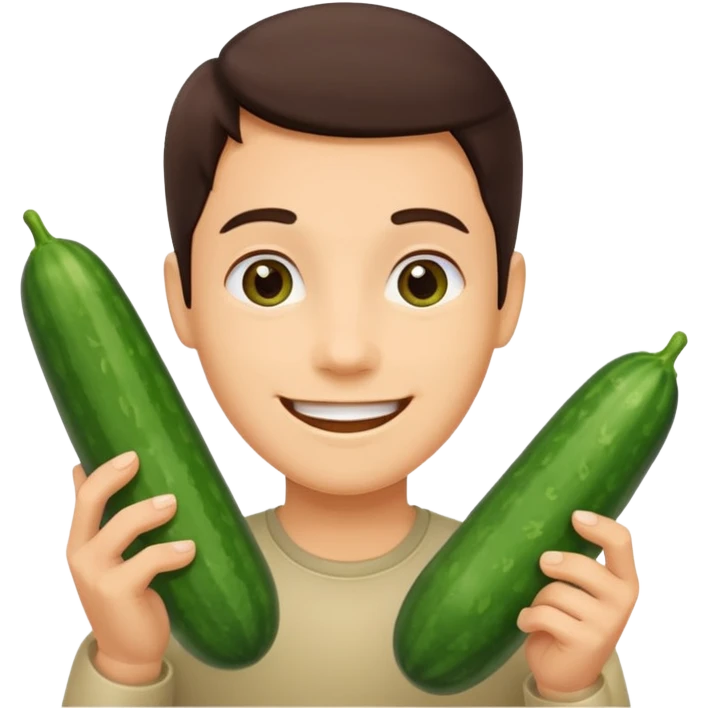 Smiley holding a cucumber emoji