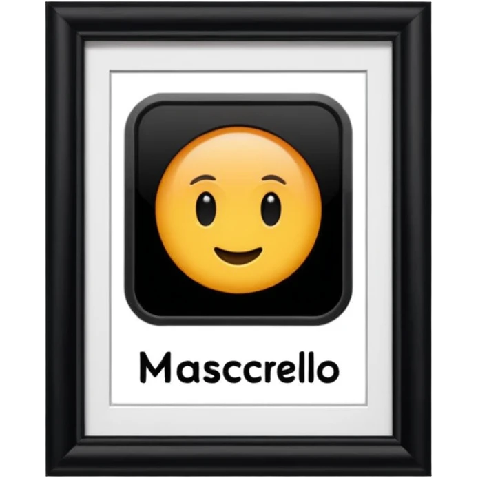 Panneau style Olympia dans lequel est écrit « MASCARELLO » emoji