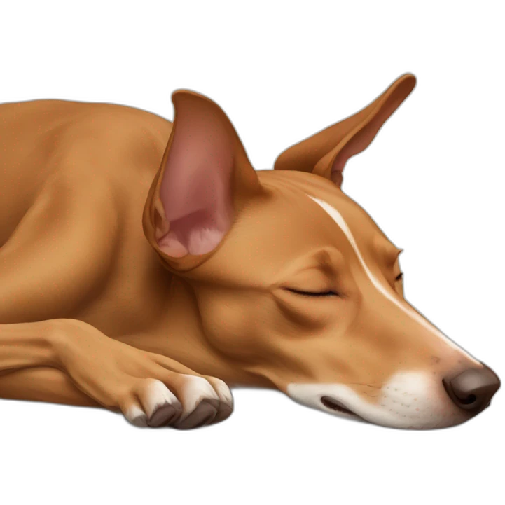 brown Podenco sleeping emoji