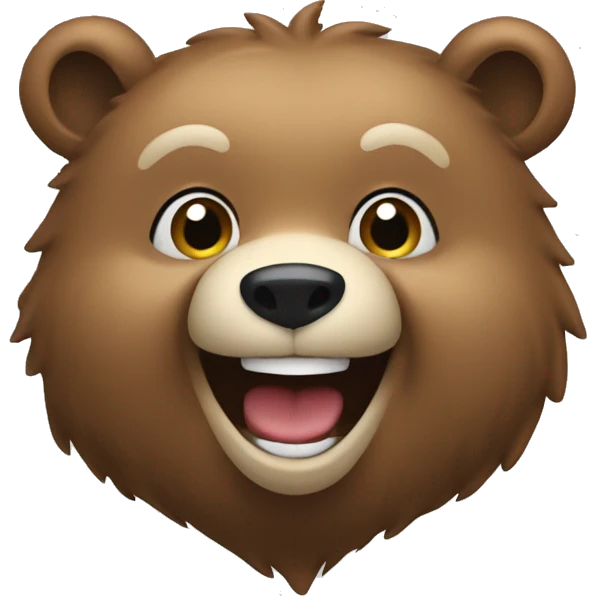 Bear smiling wearing a go l d emoji