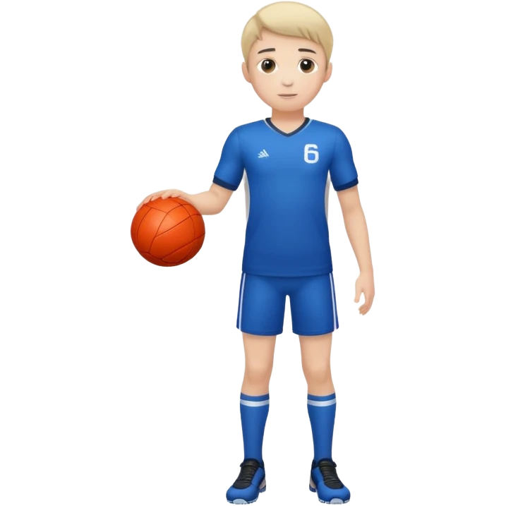 Boy with a ball in his hand full body emoji