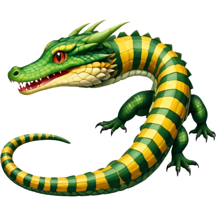 Alligator-Dragon-Tiger-Snake-Fakémon-hybrid-creature with a long muzzle, full body emoji