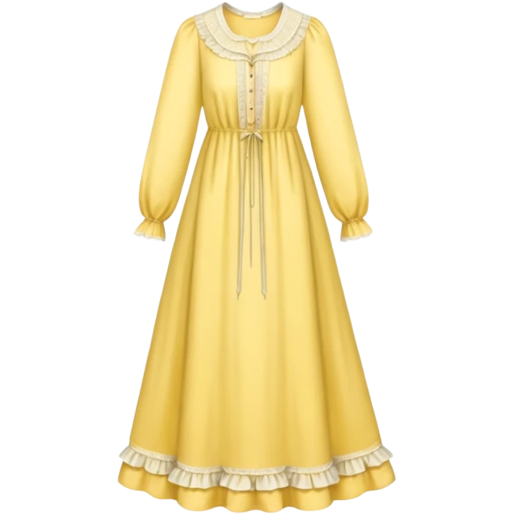 victorian nightgown long sleeve yellow emoji