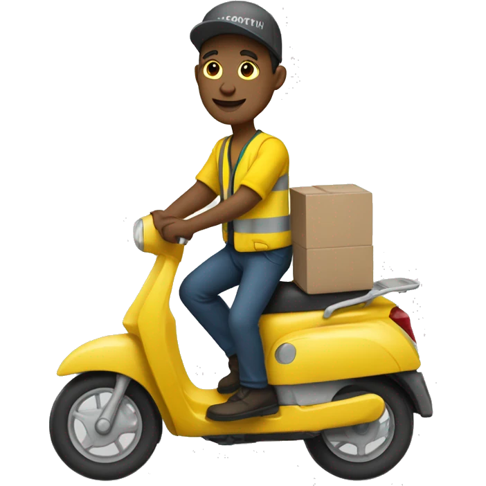delivery driver with yellow clothes，white skin emoji