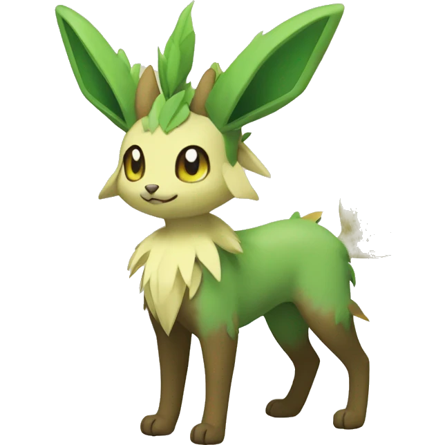 Grass-type Fakémon-Skiddo-Leafeon full body emoji