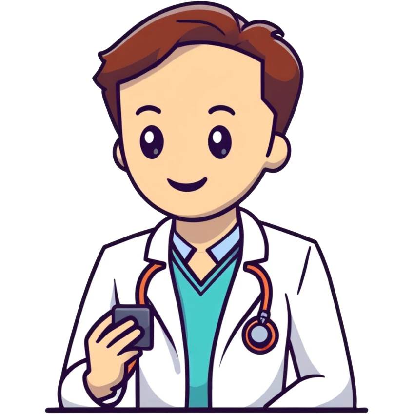 friendly doctor on a telemedicine video call with patient emoji