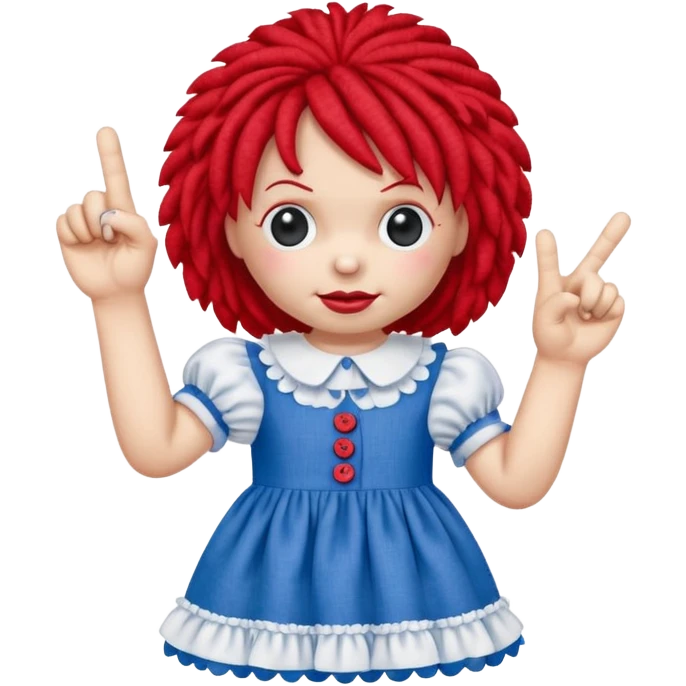 raggedy ann doll showing middle finger  emoji