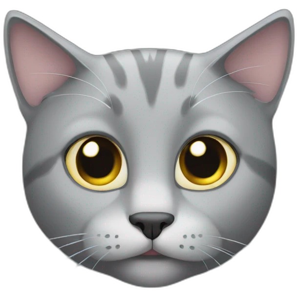 gray cat with slanting eyes emoji